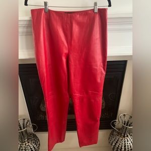Beautiful red soft lamb skin pants